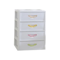 코디 카멜레온 4단 양면 서랍장, 올화이트 + 컬러, 1개