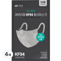 크린엣지마스크 대형 KF94, 50개입, 그레이, 4개