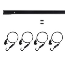 페인트인포 벽면 설치용 와이어 액자레일 심플형 1m + 거북등액자걸이 대 4p + 심플형 마감캡 2p 세트, 블랙, 1세트