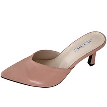 여성용 뾰족코 V컷팅 뮬 하이힐 7cm KR_6034