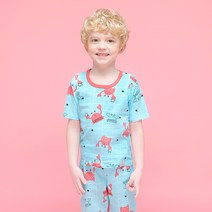 캔디베이비 남아용 크랩 7부 내의 상하의 세트