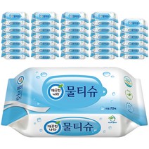 깨끗한나라 페퍼민트 물티슈 리필형, 70매, 30팩