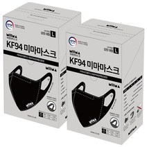 미마마스크 보건용 마스크 대형 KF94, 30개입, 2개, 검정