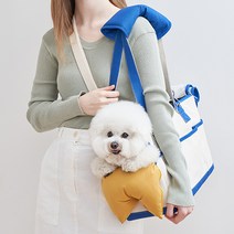 리카리카 반려동물 이동가방 리카백, 아이보리 + 블루