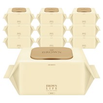 브라운라이프 베이지 도톰한 아기 물티슈 대용량 엠보싱 저자극 캡형