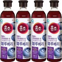 청정원 홍초 100% 자연발효초사용 블루베리, 900ml, 4개