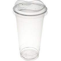커피촌 투명 PET 아이스컵 + 스트로우프리 뚜껑 100개입, 1세트, 590ml