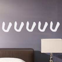 이니셜 스티커 5p 2세트, 흰색 u