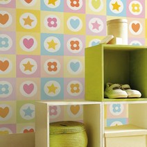 GM37A 1폭연결무늬벽지-(풀바른水벽지), 핑크 블루