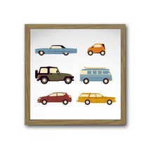 빈티지큐브액자 자동차 시리즈-001(브라운색상 31cm X 31cm), 시리즈-001