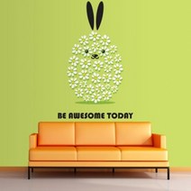 하우디 키즈벽지, SK-002 토끼꽃