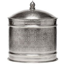 hubsch 수납용박스 w/lid & etching round 343011, metal