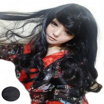 데일리가발 스크롤 제나라 리우 수리 가발세트, 검은색, 1개