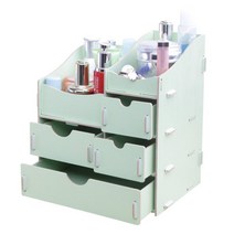 뷰티쁠 4단 서랍 화장품 정리대, 그린, 1개, 1개