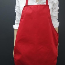 메종텍스타일 끈없는형 손님용 앞치마, 레드, 1개, 1개