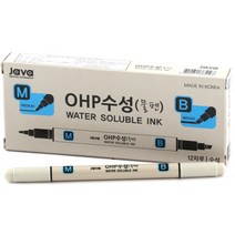 자바펜 OHP수성펜 M앤B, 검정, 12개입