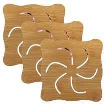 블럭마트 우드 냄비받침 3개입, 회오리