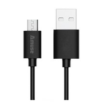 어뮤즈 퀵차지 마이크로5핀 USB 케이블, NCB-03-BLK (블랙), 1개, 1m