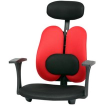 체어포커스 기능성 엔젤좌식 G07 요추형 팔걸이 헤드 의자 패브릭원단, 레드