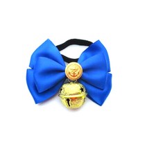 이코디 트리플 리본 고양이 방울 목걸이 XL, 블루