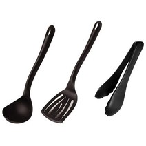 페데르노 나일론 조리도구 국자 + 구멍 삼각 뒤집개 + 집게 소 3종세트