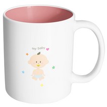 핸드팩토리 나의가족 아기 머그컵, 파스텔핑크, 1개