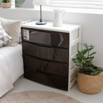 아이리스 컬러 와이드 4단 서랍장 COD-724, 브라운, 1개