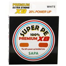 싸파 슈퍼 PE 프리미엄 8합사 화이트 3호, 100m, 1개