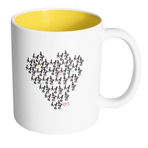 핸드팩토리 청춘 하트 머그컵, 내부 옐로우, 1개