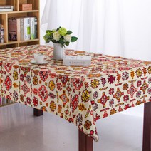 이코디 레드 유니크 패턴 테이블 보, 혼합 색상, 90 x 140 cm
