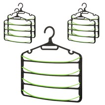 디스토어 프리미엄 4단 바지 걸이 블랙 시리즈, 그린, 5개입