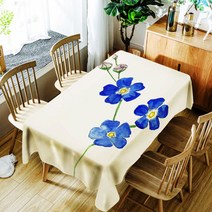 아울리빙 일러스트 감성플라워 주방 테이블보, H, 140 x 180 cm