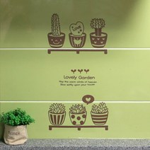 환타스틱스 그래픽 아트S 인테리어 스티커 2장 GDT-9, 미니선인장