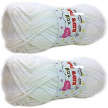 행복뜨기 키즈볼 코튼 뜨개실 2개, 631 화이트
