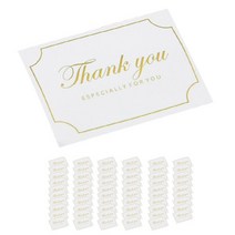 도나앤데코 골드 땡큐스티커, 화이트, 60개입