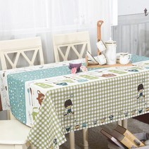 이코디 일러스트 라이프 테이블 보, 티세트, 140 x 140 cm