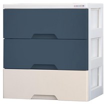보노하우스 코지 모던 투톤서랍장 3단, 네이비 + 아이보리, 1개