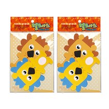동기오피스 펠트아트 사자 2p x 2세트, 혼합 색상(DF-1097)