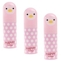 더자카 펭귄 휴대용 칫솔케이스, 핑크, 3개입