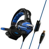 KOTION EACH 7.1채널 LED 라이트 유선 헤드셋 GS100, COOL BLUE