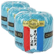 금표 40수 태팅레이스 뜨개실 3p, 383 마린