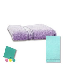 송월타월 아날도바시니 버블 세면타올 + 버블 바스타올 옥색 + 독일행주 랜덤 발송, 연보라, 1세트