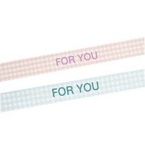 황씨네도시락 도시락 띠지 스티커 체크 포 유 핑크 60p + 블루 60p, 혼합 색상, 1세트