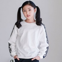 잭키드 여아용 BW 맨투맨 긴팔 티셔츠
