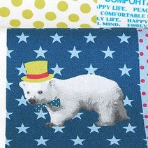 코하스아이디 르시앙 코튼 해피루밍 강아지 패치 패브릭원단, 옐로우 + 그린