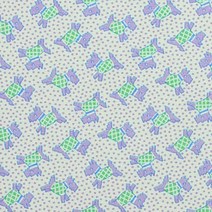 모다 코튼 30s 플레이타임 바우바우 패브릭원단, 아이보리 + 퍼플