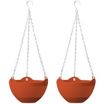 마켓감성 컬러 행잉 화분 걸이 2p, 브라운