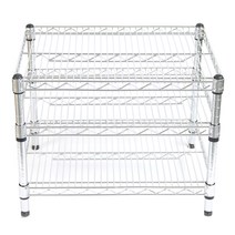 코랙 25파이 산업용 메탈 랙 530 x 610 x 450 3단, 실버