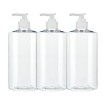 병도매닷컴 AC520 투명 주방 디스펜서 범프 투명마개 공병, 520ml, 3개입