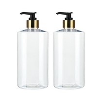 병도매닷컴 AC520 투명 주방 디스펜서 범프 검정골드마개 공병, 520ml, 2개입